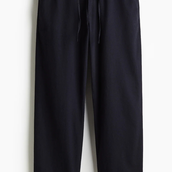 Navy Drawstring Pants - Picture 1 of 8